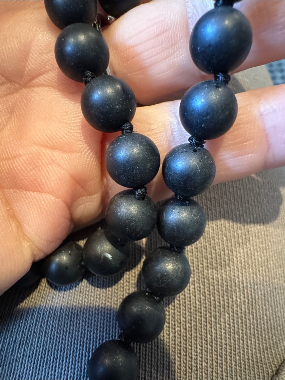 Classic Matte Black Beaded Necklace - Women Jewelry - Picture 3 of 3